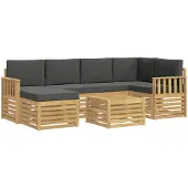 Syfax Buiten bankenset 7 pcs Wit en antracietkleurig Polyester