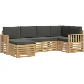 Syfax Buiten bankenset 6 pcs Wit en antracietkleurig Polyester