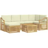 Syfax Buiten bankenset 7 pcs Wit en crèmekleurig Polyester