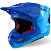 Alpinestars S-M10 Flood, motorcrosshelm ,Blauw/Lichtblauw/Zwart ,S