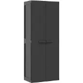 vidaXL Tuinkast 65x37x165 cm polypropeen zwart