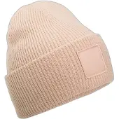 Beechfield Deep Cuffed Tonal Patch Beanie – Peach One Size