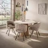 Hoyz Collection - Eetkamertafel Centro - Beige - 120x120x77 cm