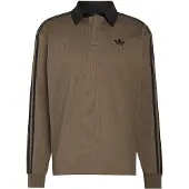 Adidas Shirt '3-STRIPES RUGBY LONGSLEEVE' bruin / zwart
