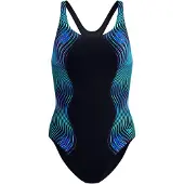 Speedo print medalist 1p wedstrijd badpak dames -
