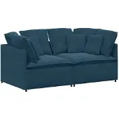 vidaXL Modulaire bank met kussens fluweel blauw