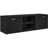 vidaXL TV-meubel Zwart Eiken 120x34x37 cm Bewerkt Hout