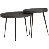 vidaXL Salontafel 2 stuks Zwart bewerkt hout