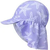 Swim Essentials - zonnehoedje - UV kap - Uv nekbescherming - Lila - Sea Star - Sterrenprint - baby