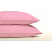 Dreamhouse Set van 2 effen ROZE (zachtroze / rose) kussenslopen (kussensloop) KATOEN voor hoofdkussen van 60 x 70 cm (uni / effen beddengoed meiden slaapkamer)