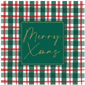 Duni servetten kerst tafeldecoratie Xmas Check 33x33cm rood.