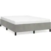 vidaXL Bedframe zonder matras lichtgrijs 137x190 cm volledig fluweel