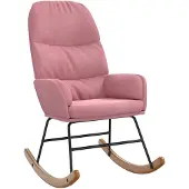 vidaXL Schommelstoel fluweel roze