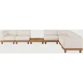 Ethnicraft Monocole Modulare Outdoor-Sofagarnitur Teak/Stoff White