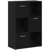 vidaXL Boekenkast/kamerverdeler zwart eiken 60,5x30x90cm bewerkt hout