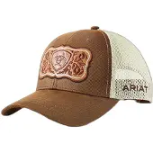 Ariat Dames Baseball Cap Mesh Snap Logo Floral Patch Bruin A300070002