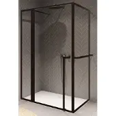 Riho Douchecabine Lucid XL GD203 Omkeerbaar Verstelbaar Aluminium 200x120x80 cm Mat Zwart