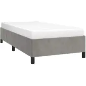 vidaXL Bedframe zonder matras lichtgrijs 100x203 cm Twin XL fluweel