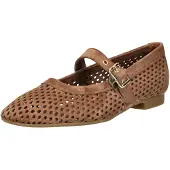 Paul green Ballerina met riempjes karamel