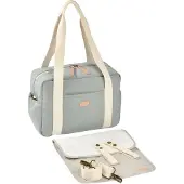 Beaba Paris Luiertas - Trendy & Unisex Verzorgingstas - 16L - Incl. Verzorgingsmatje & Koelvak - Groen
