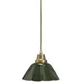 PR Home hanglamp Ester, groen, Ø 17 cm, ijzer, stekker Ester, groen, Woon-/ Eetkamer, metaal, Vintage, hanglamp