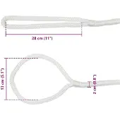 vidaXL Boottouw 2 mm 12 m Wit Polyester