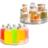 Famanu - Draaiplateau set 2 stuks 27 cm transparant kruidenrek koelkast