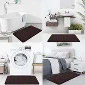 Famanu - Traagschuim badmat, absorberend, antislip, wasbaar, 60 x 90 cm, bruin