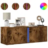 vidaXL Tv-wandmeubel met LED-verlichting 100x31x35 cm gerookt eiken