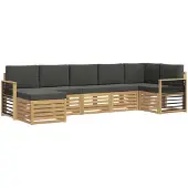 vidaXL Buiten bank set 7 st Wit en antracietkleurig