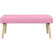 vidaXL - Kanaalgeplooide - Bank - Roze - 110 - x - 40 - x - 46 - cm - Stof