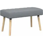 vidaXL Kanaalgeplooide Bank Lichtgrijs 80 x 40 x 46 cm Stof