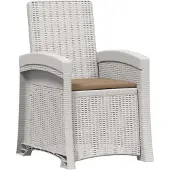 vidaXL Ligstoel Rieten Look Wit en Taupe PP