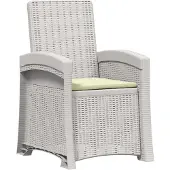 vidaXL Ligstoel Rieten Look Wit en crèmekleurig PP