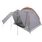 vidaXL Kamperen tent 2-persoons Grijs en Oranje Polyester en Staal