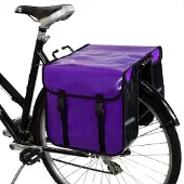 Famanu – Waterdichte fiets dubbele fietstas fiets fiets fiets winkelen (paars)