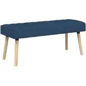 vidaXL Kanaalgeplooide Bank Blauw 110 x 40 x 46 cm Stof