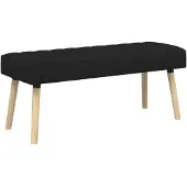 vidaXL Kanaalgeplooide Bank Zwart 110 x 40 x 46 cm Stof