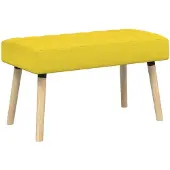 vidaXL Kanaalgeplooide Bank Licht Geel 80 x 40 x 46 cm Stof