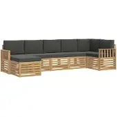 vidaXL Buiten bank set 7 pcs Wit en antracietkleurig