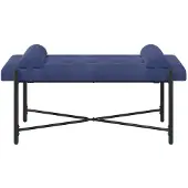 vidaXL Knopgestoffeerde Bank met Kussens Politieblauw 110 x 40 x 46 cm