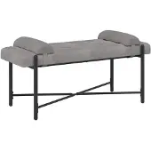 vidaXL Knopgestoffeerde Bank met Kussens Lichtgrijs 110 x 40 x 46 cm