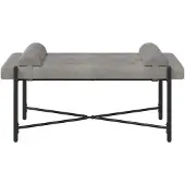 vidaXL Knopgestoffeerde Bank met Kussens Lichtgrijs 110 x 40 x 46 cm