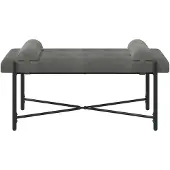 vidaXL Knopgestoffeerde Bank met Kussens Donkergrijs 110 x 40 x 46 cm