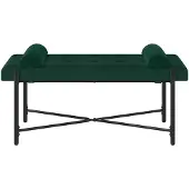 vidaXL Knopgestoffeerde Bank met Kussens Donkergroen 110 x 40 x 46 cm