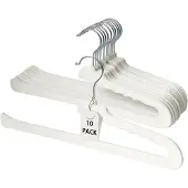 Famanu - Fluwelen broekhangers set van 10 antislip open ontwerp ivoorwit