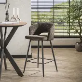 Hoyz barstoel boucle salon tissee cargo set van 2