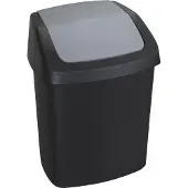 Curver Vuilnisbak 15 liter, geschikt voor de keuken, voor afval, zwart