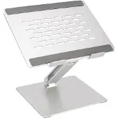 Famanu - Verticale laptopstandaard aluminium ruimtebesparend voor laptops en tablets grijs