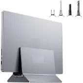 Famanu - Verticale laptopstandaard, laptopstandaard compatibel met MacBook Air & Pro, Mac Mini, iPad en andere laptops, bureaustandaard aluminium